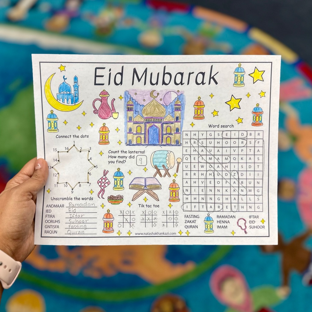 Free Printable Eid Activity Placemat